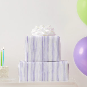 Papel De Presente Listras Brancas de Lavanda Roxa Aniversário