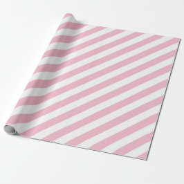 Papel De Presente Listras brancas e rosa