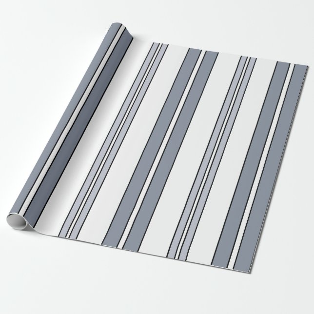 Papel De Presente Listras Cinzas (Desenrolado)
