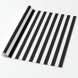 Papel De Presente Listras clássicas pretas verticais
