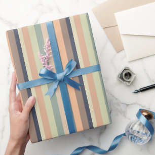 Papel De Presente Listras Coloridas da Moda de Aniversário