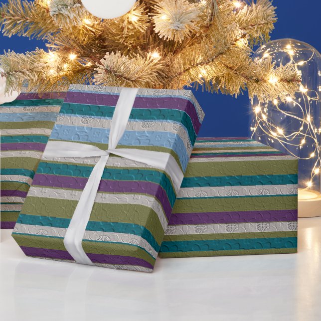 Papel De Presente Listras Com Padrão  (Feriados)
