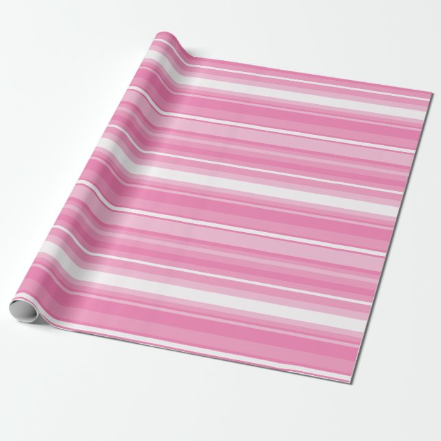 Papel De Presente Listras cor-de-rosa (Desenrolado)