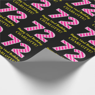Papel De Presente Listras cor-de-rosa "72" do divertimento; 72nd