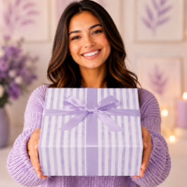 Papel De Presente Listras de Aquarela Roxo Lavanda Elegantes
