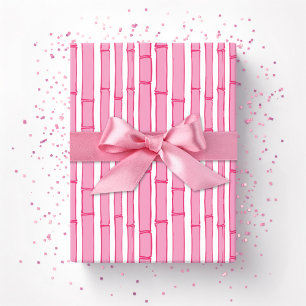 Papel De Presente Listras de bambu Bambooey em rosa