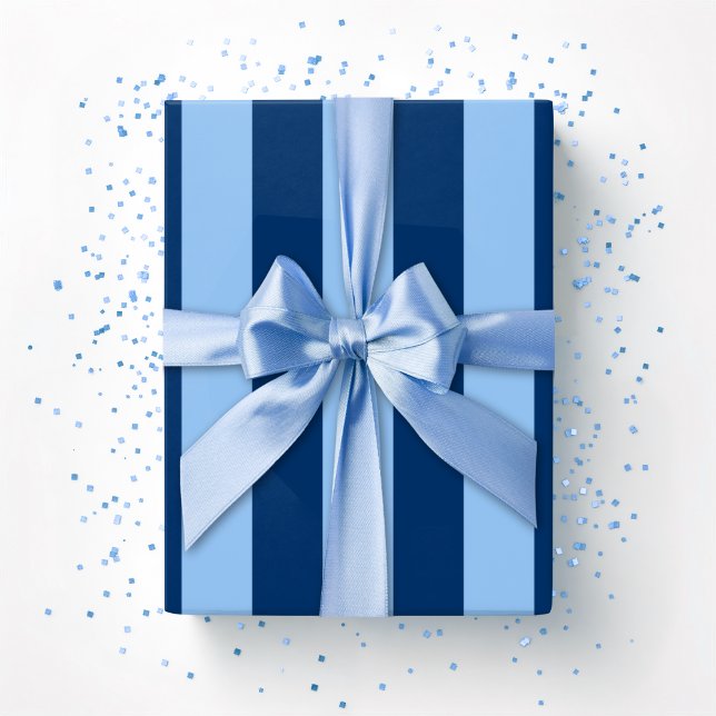 Papel De Presente Listras de Cabana em Azul Índigo (Criador carregado)