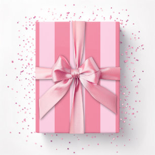Papel De Presente Listras de Cabana em Rosa