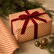 Listras de Cana de Açúcar Vermelha Natal Vintage