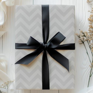 Papel De Presente Listras de Chevron Zigzag Cinza