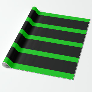Papel De Presente Listras de Lápis Pretas e Verde