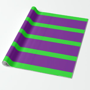Papel De Presente Listras de Lápis Verde e Roxo