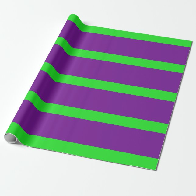 Papel De Presente Listras de Lápis Verde e Roxo (Desenrolado)