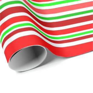 Papel De Presente Listras de Natal no Estilo Cana de Açúcar Vermelha
