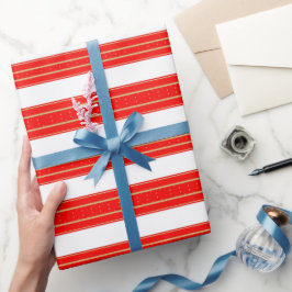 Papel De Presente Listras de Natal Reais