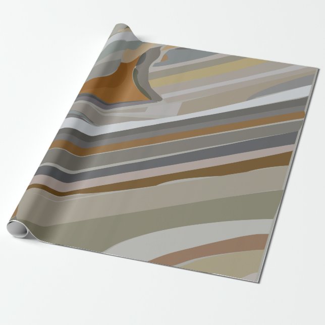 Papel De Presente Listras de Pedra de Mármore Cinza Dourado  (Desenrolado)