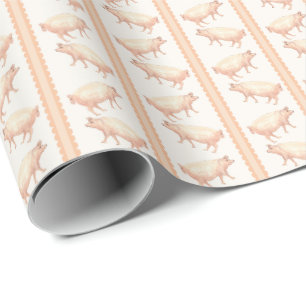 Papel De Presente Listras de Porco