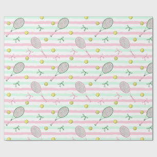 Papel De Presente Listras de Tênis Verde Claro e Rosa