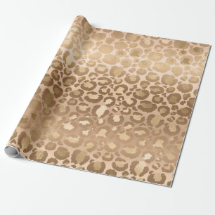 Papel De Presente Listras de Tigre Marrom Claro Impressão Animal Saf
