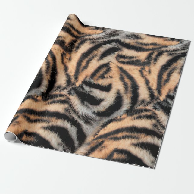 Papel De Presente Listras de Tigre Padrão (Desenrolado)