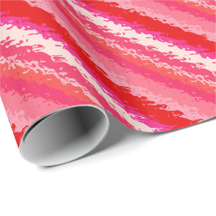 Papel De Presente Listras de vidro - tons de coral