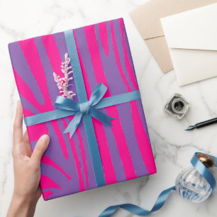 Papel De Presente Listras de zebra rosa