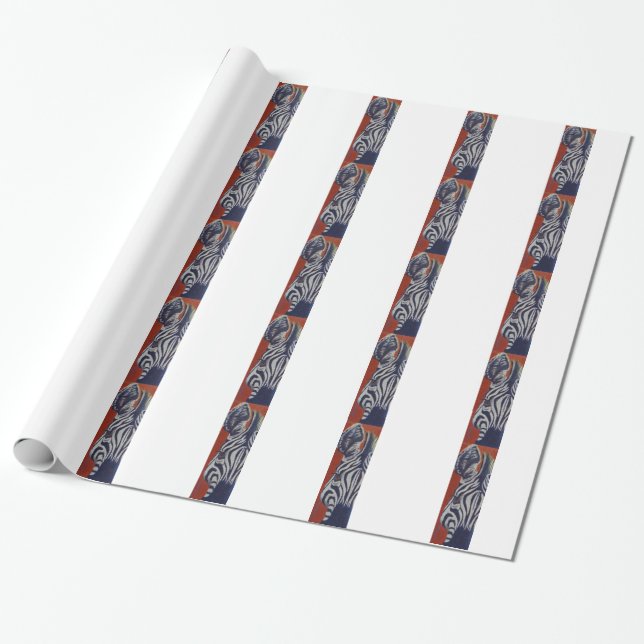 Papel De Presente Listras do africano das zebras da zebra (Desenrolado)