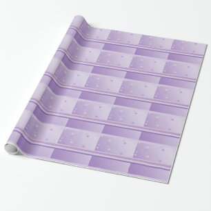 Papel De Presente Listras e Pontos Modernos em Roxo