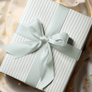 Papel De Presente Listras Finas Elegantes em Azul e Branco Pastel