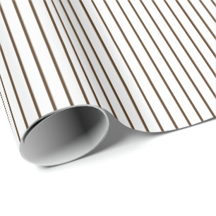 Papel De Presente Listras Finas Marrom Básico Minimalista para Qualq