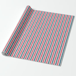 Papel De Presente Listras Flor Cósmica
