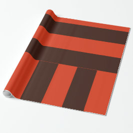 Papel De Presente Listras Marrons Escuras e Laranjas Escuras