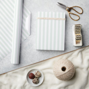 Papel De Presente Listras Minimalistas de Hortelã Sereno