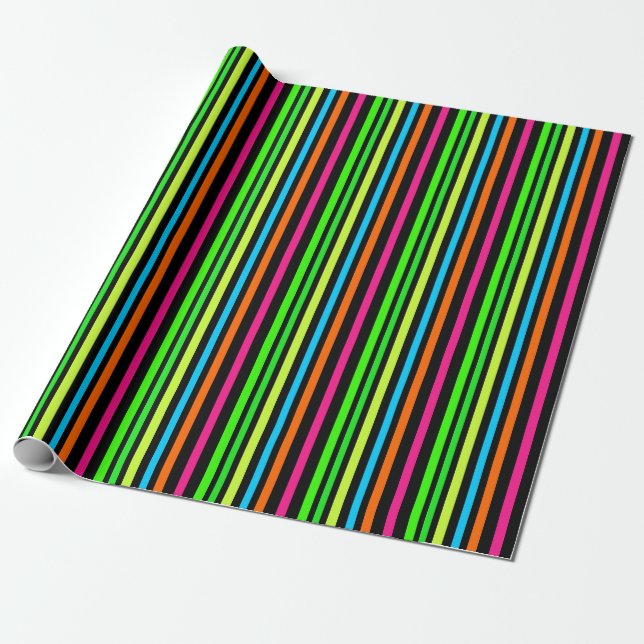 Papel De Presente Listras neon (Desenrolado)