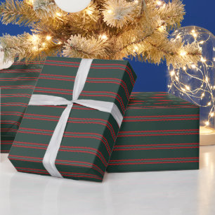 Papel De Presente Listras onduladas vermelhas e verdes de Natal