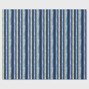 Papel De Presente Listras Préppy Azul Marinho Verde