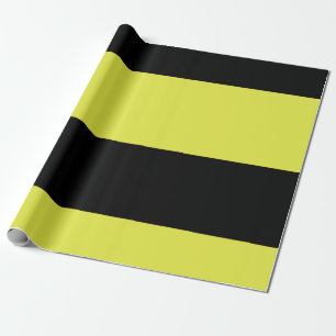 Papel De Presente Listras Pretas e Amarelas