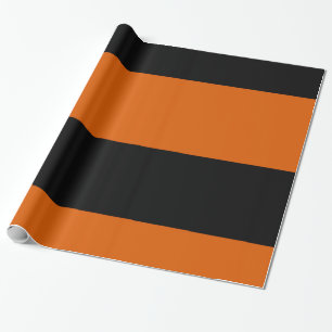 Papel De Presente Listras pretas e laranjas