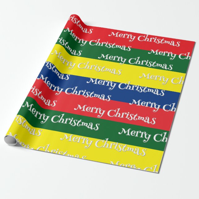 Papel De Presente Listras Retrô dos Anos 70 Feliz Natal (Desenrolado)