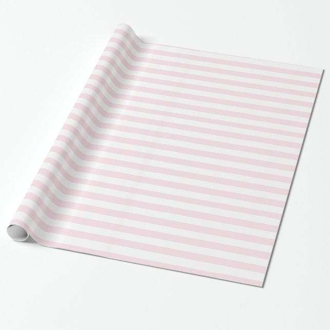 Papel De Presente Listras Rosa e Branco Fofas Meninas (Desenrolado)