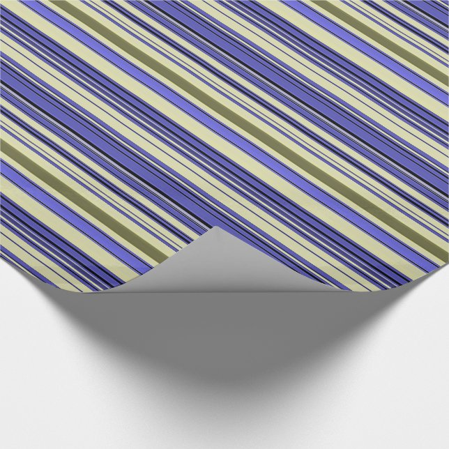 Papel De Presente Listras - Roxo Azul Amarelo Verde (Ponta)