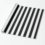 Papel De Presente Listras sólidas brancas e pretas<br><div class="desc">Um papel de embrulho com um padrão moderno de listras preto e branco.</div>