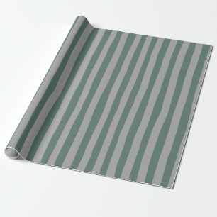 Papel De Presente Listras Tortas Cinza-Verde & Cinza