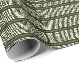 Papel De Presente listras tribais verde rústico verde floresta profu
