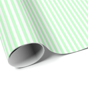 Papel De Presente Listras Verde Claro e Branco