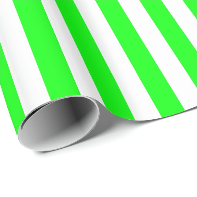 Papel De Presente Listras Verde Lima e Branco (Ponta do rolo)