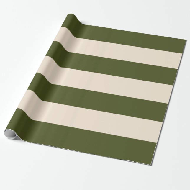 Papel De Presente Listras Verdes do Exército (Desenrolado)