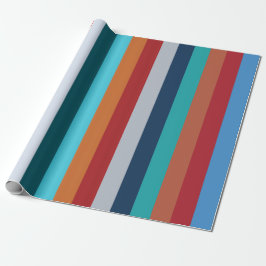Papel De Presente Listras Verticais Coloridas em Estilo Retrô