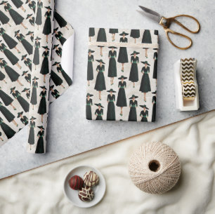 Papel De Presente Little Black Dress Society Custom Esmeralda Acento