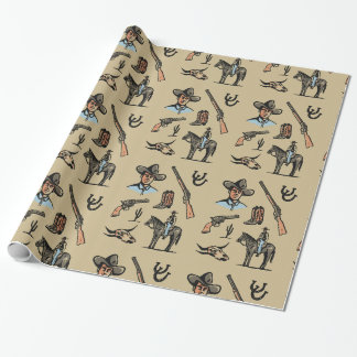 Papel De Presente Little Cowboys & Wild West Kids Wrapping Paper – B